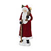 Flocked Santa Figurine With Hood And Staff (Set Of 2) 12"H Resin Image 2