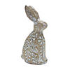 Floral Carved Rabbit (Set Of 2) 7.25"H, 8"H Resin Image 1