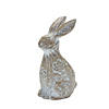 Floral Carved Rabbit (Set Of 2) 7.25"H, 8"H Resin Image 2