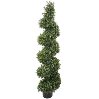 Floral Home Green 4' Artificial Spiral Topiary 1pc Image 1