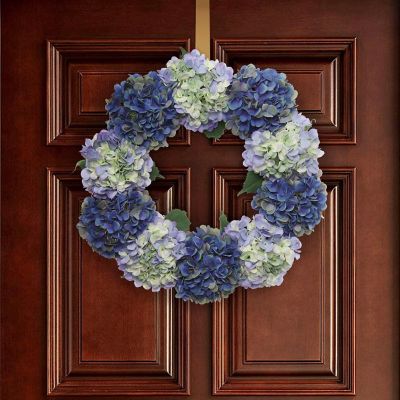 Floral Home Midnight  Blue  24" Hydrangea Wreath  1pc Image 3