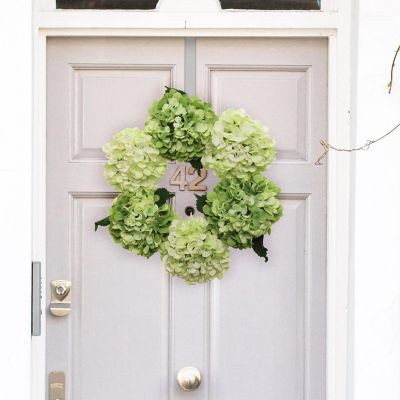 Floral Home Mint & Green 18" Hydrangea Wreath 1pc Image 2
