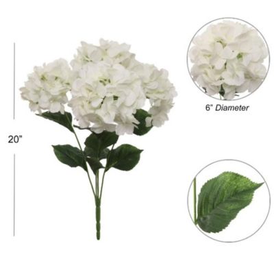 Floral Home White  21" Artificial Hydrangea 1Opcs Image 1