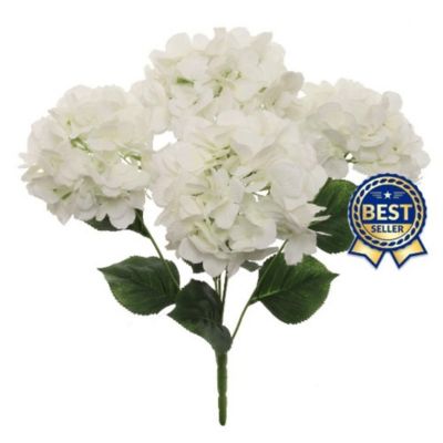 Floral Home White 21"Artificial Hydrangea 1pc Image 1