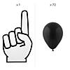 Foam Hand Cardboard Cutout Stand-Up with Black Balloons Kit - 73 Pc. Image 1