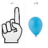 Foam Hand Cardboard Cutout Stand-Up with Blue Balloons Kit - 73 Pc. Image 1