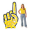 Foam Hand Cardboard Cutout Stand-Up with Yellow Balloons Kit - 73 Pc. Image 1