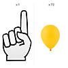 Foam Hand Cardboard Cutout Stand-Up with Yellow Balloons Kit - 73 Pc. Image 1