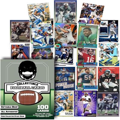 Football Trading Collector Cards 100ct Mix All-star Players Rookies TCG Set Mighty Mojo Image 1