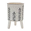 Footed Foliage Print Planter  (Set Of 2) 4"D X 6"H Dolomite Image 2