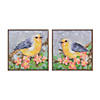 Framed Bird Canvas Block (Set Of 4) 10"Sq Wood/Canvas Image 1