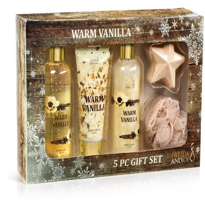 Freida and Joe Warm Vanilla Fragrance 5-Piece Bath and Body Gift Box Image 1