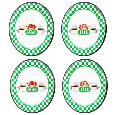 Friends Central Perk Checkerboard Logo 10-Inch Melamine Dinner Plates  Set of 4 Image 1