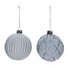 Frosted Blue Ball Ornament (Set Of 6) 4"D Glass Image 1