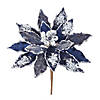 Frosted Poinsettia Stem (Set Of 6) 27"H Polyester Image 1