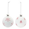Frosted Snowflake And Tree Ball Ornament (Set Of 12) 3"D Glass Image 1