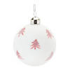 Frosted Snowflake And Tree Ball Ornament (Set Of 12) 3"D Glass Image 3