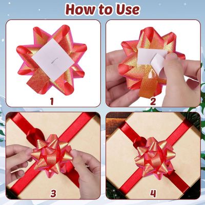 Fun Little Toys - 90PCS Christmas Assorted Gift Wrap Pull Bows Image 2