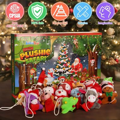 Fun Little Toys - Christmas Advent Calendar Safari Mini Plushies Image 2