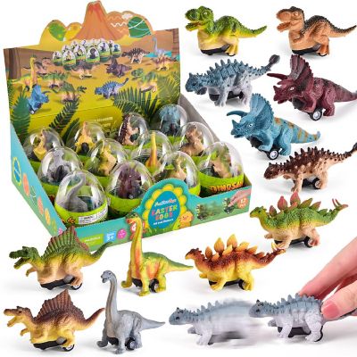 Fun Little Toys Easter Egg Prefilled with Dinosaur Pull-Back Cars 12 pcs Image 1