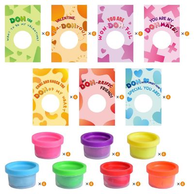Fun Little Toys- Kids Valentine Play dough Set with Cards 28 Pcs Image 1