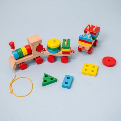 Fun Little Toys - Wooden Stacking Train Image 1