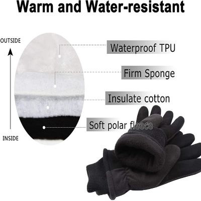 G & F Products Deerskin Polar fleece Back and thinsulate lining Winter Outdoor Gloves Image 2