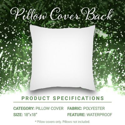 G128 18 x 18 In Christmas Elegant Pine Tree Waterproof Pillow Covers, Set of 4 Image 3
