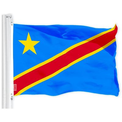 G128 3x5ft Combo USA & Democratic Republic of the Congo Printed 150D Polyester Flag Image 1