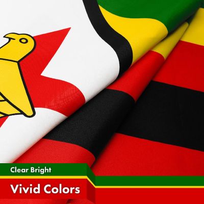 G128 3x5ft Zimbabwe 150D Polyester Flag Image 2
