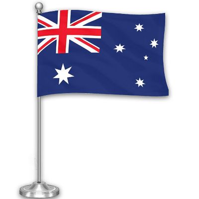 G128 5.5x8.25 Inches 1PK Australia Printed 300D Polyester Desk Flag Image 1