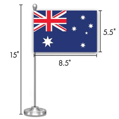 G128 5.5x8.25 Inches 1PK Australia Printed 300D Polyester Desk Flag Image 3