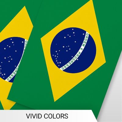 G128 8.2x5.5IN Flag Pieces 33FT Full String, Brazil Printed 150D Polyester Bunting Banner Flag Image 2