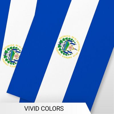G128 8.2x5.5IN Flag Pieces 33FT Full String, El Salvador Printed 150D Polyester Bunting Banner Flag Image 2