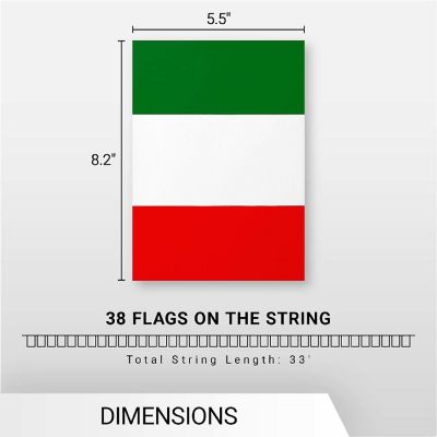 G128 8.2x5.5IN Flag Pieces 33FT Full String, Italy Printed 150D Polyester Bunting Banner Flag Image 3