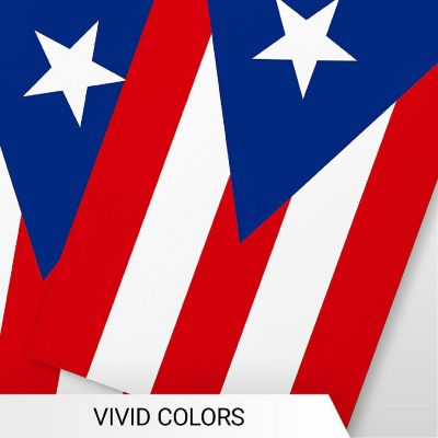 G128 8.2x5.5IN Flag Pieces 33FT Full String, Puerto Rico Printed 150D Polyester Bunting Banner Flag Image 2