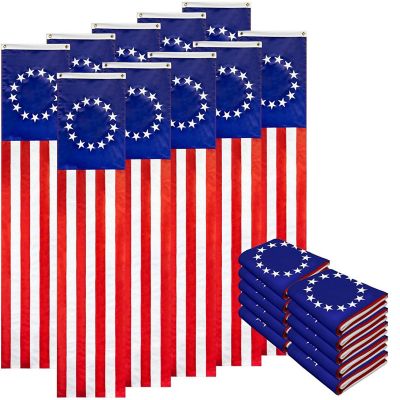 G128 - Betsy Ross Pull Down Flag 1.67x8FT 10 Pack Embroidered Polyester Image 1