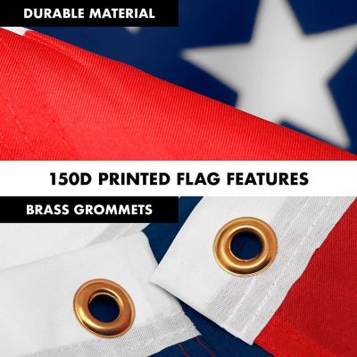 G128 - Combo Pack: 6 Feet Tangle Free Spinning Flagpole (Black) Betsy Ross Flag 3x5 ft Printed 150D Brass Grommets (Flag Included) Aluminum Flag Pole Image 3