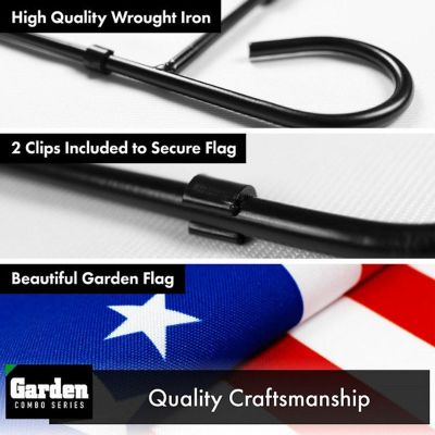 G128 - Combo Pack: Garden Flag Stand Black 36x16IN and Garden Flag Betsy Ross Flag 12x18IN Image 2