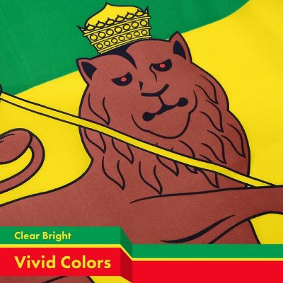G128 - Ethiopia Lion Ethiopian Flag 3x5FT 5 Pack 150D Printed Polyester Image 2