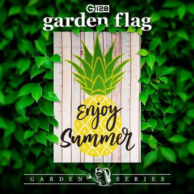 G128 - Garden Flag Summer Decoration Enjoy Summer Pineapple 12"x18" Image 1