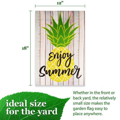G128 - Garden Flag Summer Decoration Enjoy Summer Pineapple 12"x18" Image 3