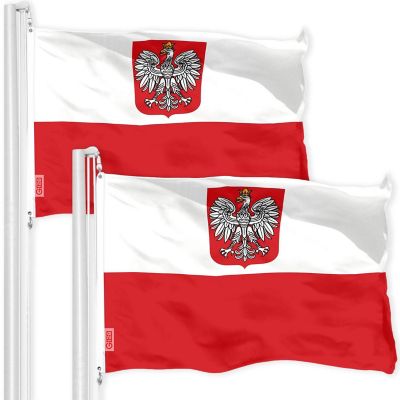 G128 - Poland Ensign Polish Flag 3x5FT 2 Pack 150D Printed Polyester Image 1