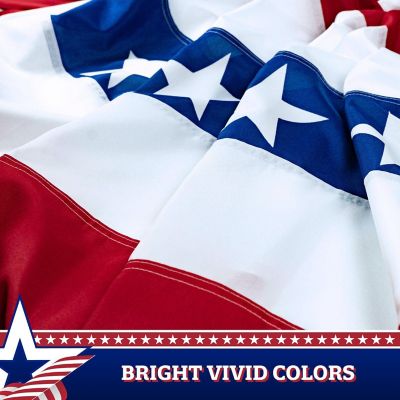 G128 - USA Pleated Fan Flag Bunting 1.5x3FT 3 Pack Printed Polyester Image 2