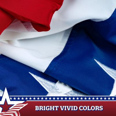 G128 - USA Pleated Fan Flag Bunting 5x10FT 3 Pack Embroidered Polyester Image 3