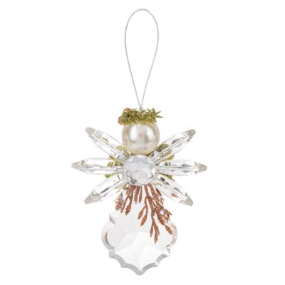 Ganz Krystal Collection- Acrylic Holiday Christmas Ornament- Pearl Angel- 4.5 Inches Image 1
