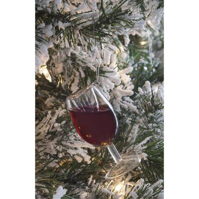 Ganz Prosec Ho Ho Ho Wine Glass Christmas Hanging Ornament, Red Image 1