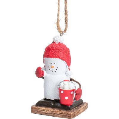 Ganz Smores Resin Holiday Ornament, Snowball Snowman Image 1