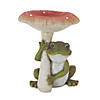 Garden Frog With Mushroom (Set Of 2) 9.5"H, 10"H Resin Image 1