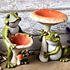 Garden Frog With Mushroom (Set Of 2) 9.5"H, 10"H Resin Image 3